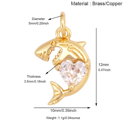 Enamel Fish Bone Squid Marine Sea Dalphin Charm Pendant,18K Real Gold Silver Plated Zircon Jewelry Finding Supplies S87 S75