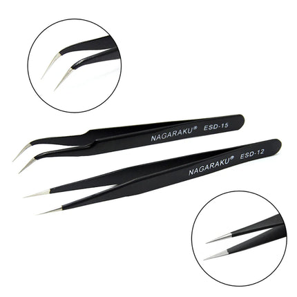 NAGARAKU Eyelash Extension Tweezers Makeup Tools Stainless Steel Non-magnetic Pincet False Eyelash Tweezers 3D accurate tweezers