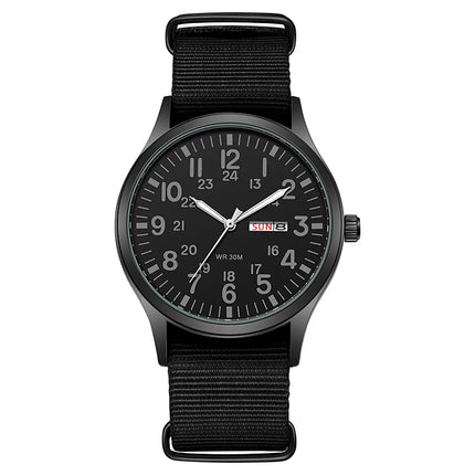 2024 TPW Field Watch Easy Reading Fabric Strap 24-Hour Display Quartz Movement