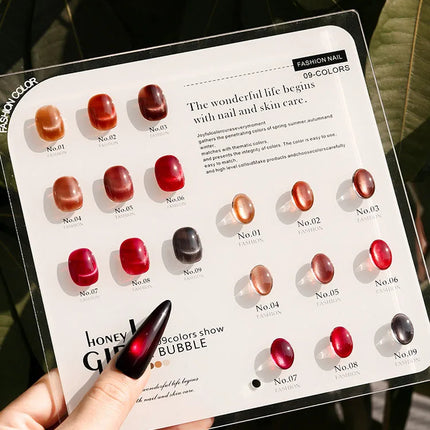 Cat Eye Enamel Ruby Glass Beads Nail Polish 9-Color Pop Cat Eye Enamel Solid Color Nail Polish Nail beauty Not Easy To Fade