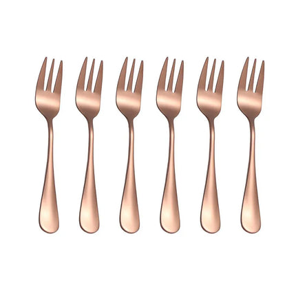 6pcs Stainless steel cutlery fruit forks dessert forks are small and delicate for entertaining guests