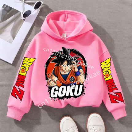 Cartoon Pattern Clothes Clothing Kids Gift Dragon Ball Thick Hoodies for Children Goku Anime Sweatshirt Boys Girls Hoodie