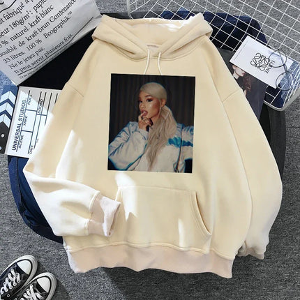 Ariana Grande Casual Drawstring Kangaroo Pocket Hoodies Sweatshirt Women's Clothing Clothing Winter Clothes Women