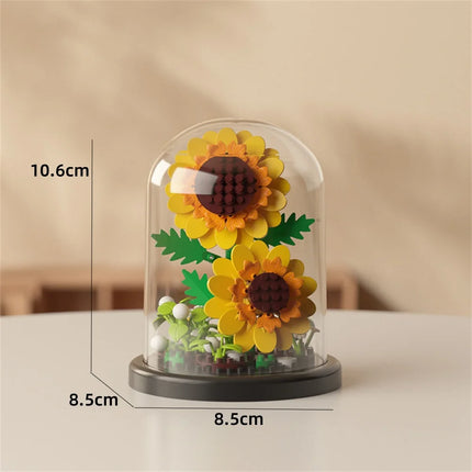 KNEW BUILT Eternal Rose Micro Mini Building Block Flower Toy-Ever-Blooming without Wither,Ideal Valentine's Day Gift for Girls