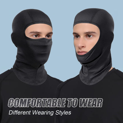 Motorcycle Cooling Full Face Mask Summer Breathable Motorbike Riding Hood Neck Cover Motocross Cycling Helmet Headgear