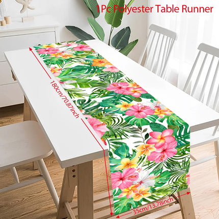 Hawaiian Garland Table Runner Hawaii Luau Tropical Party Decor Kids Favors Tableware ALOHA Summer Beach Birthday Party Supplies