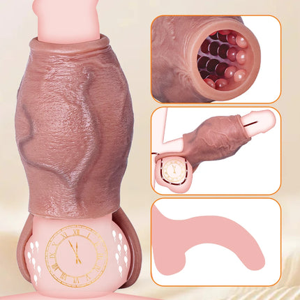 Dick Sleeve Enlargement Lock Sperm Penis Ring Adult Men Sex Toy Enlarged and Thicken Cock Sleeve Soft Silicone Male 18+ Sexy Toy