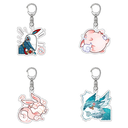 Honkai: Star Rail Anime Figure Acrylic Keychain Dan Heng Feixiao Firefly Model Plate 4pc/set Keyring Game Fans Gift