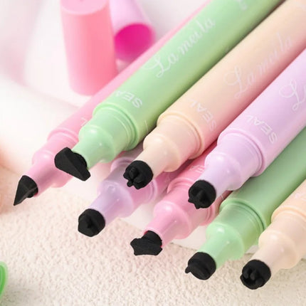 1PC 2 in 1 Eyeliner Stamp Pencil Waterproof Double-ended Black Liquid Eye Liner Pen Quick Dry Triangle Seal Eye Liner Make Up