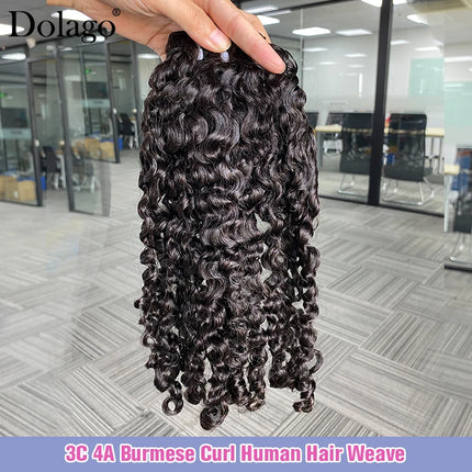3C 4A Burmese Curly Hair Bundles Virgin Human Hair Weft Vietnamese Raw Human Hair Extensions Unprocessed Weave Wholesale