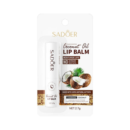 SADOER Coconut Lip Balm Moisturizing Anti Cracking Hydrating Repair Nourishing Anti Wrinkles Lipstick Lips Skin Care Products