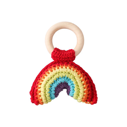 1PC Baby Rattle Toys Crochet Lemon/Pear Soother Bracelet Wooden Teether Ring Baby Mobile Pram Crib Wooden Toys Newborn Gifts