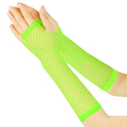New Mesh Gloves Neon Fishnet Gloves Mittens Black Red Sheer Wear Fancy Dress for Womens Sexy Girls Punk Goth Dance Glove
