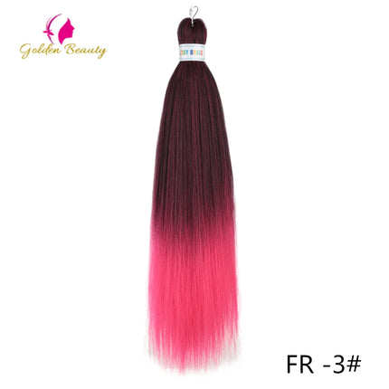 26"Corlorful Selling Jumbo Easy Braiding Hair Ombre Rainbow Braiding Cosplay Hair Synthetic Pre Stretched Hair Braids wigs