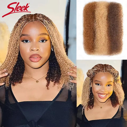 Brazilian QVR Afro Kinky Bulk Human Hair For Braiding Dreadlock Hair 50g/pc Virgin Natural Brown Remy Human Hair Extension