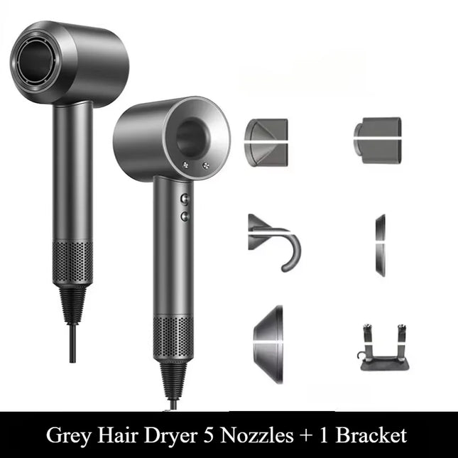 5 in 1 Professional Hair Dryer, with Hot and Cold Air Functionality - Lightweight and Thermostatic Styling Tool for Smooth Hair
