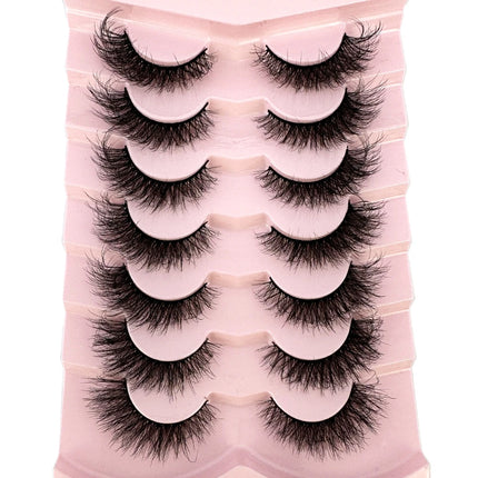 7pairs Natural Russian Strip Lashes Fluffy Mink Lashes 3D False Eyelashes Fluffy Volume Eyelashes Fake Eyelash Extension Make Up
