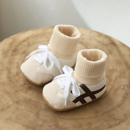 Spring and Autumn New Baby Shoes for Boys and Girls 0-1 Year Old Baby Shoes Socks Integrated Warm Sports Walking Shoes