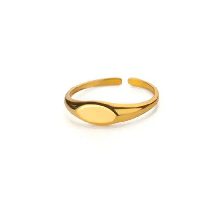 Minimalist Texture Stainless Steel Geometric Rings For Women Gold Color Opening Couple Ring Aesthetic Wedding Christmas Jewelry