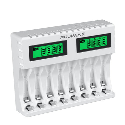 PUJIMAX New LED Display Smart Battery Charger For AA/AAA Ni-MH Rechargeable Batteries Independent Charging Battery Charger