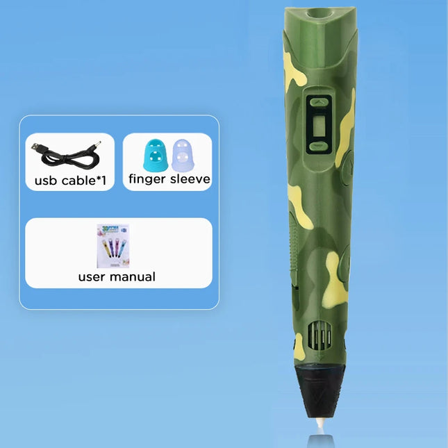 3D Pen Drawing Printing Pen With LCD Screen Compatible PLA Filament Toys Safe Paiting for Children DIY Toy Gift