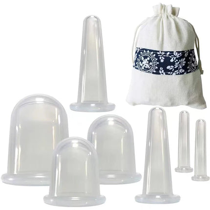 Silicone Vacuum Cupping Massage Jars Anti Cellulite Massage Facial Suction Cups Face Neck Lift Skin Scraping Guasha Anti Wrinkle