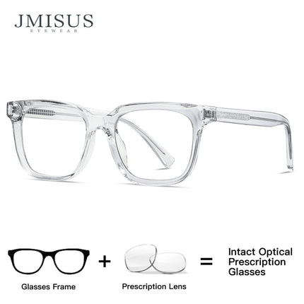 JMISUS Fashion Square Prescription Glasses Women Men Photochromic Progressive Myopia Optical Eyewear Lenses with Custom Recipe