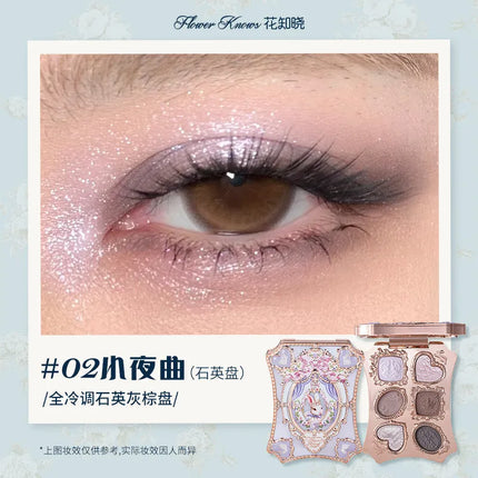 Flower Knows Series Shell Strawberry Angel Moonlight Mermaid Jewel Eyeshadow Palette 5 Colors Pearlescent Mashed Potatoes