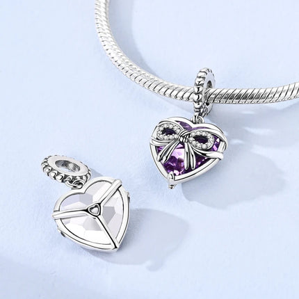 Silver 925 Charm Bead Rose Heart Pandent Butterfly Orchid Clasp Clip Fit Original Bracelet Pendnat Diy For Woman Jewelry