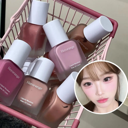 Herorange Hydrating Liquid Blush Lightweight Smooth Blend Non Cakey Natural Glow Long Lasting All Skin Types