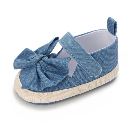 0-18 months cute baby shoes summer small fresh blue bow princess shoes sandals soft and comfortable soles slip walking shoes