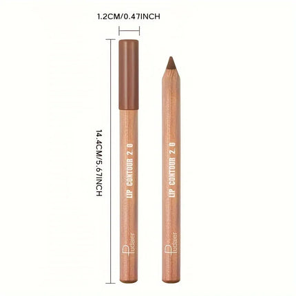 Pudaier Matte Lip Liner Waterproof Long Lasting Lip Contour 2.0 With Sharpener Easy To Color Non Fading
