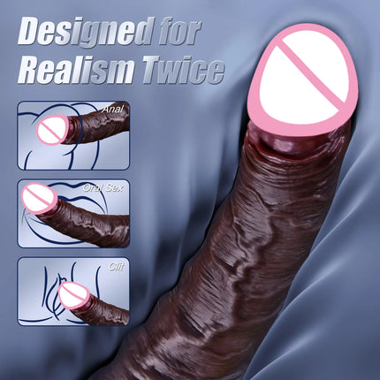 Realistic Dildo Soft Silicone Penis Skin Sliding Foreskin Dick for Women Anal Masturbators Strap-on Penis Dildos Adult Sex Toys