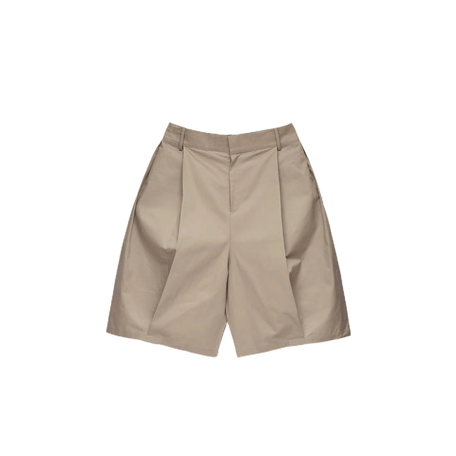 Mauroicardi Spring Summer Cool Baggy Casual Khaki Wide Leg Shorts for Men with Elastic Waist Loose Luxury Designer Clothes 2025