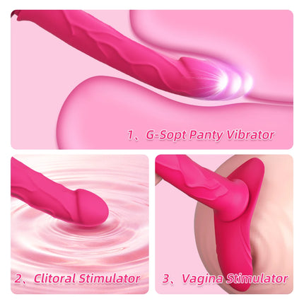Strap-On Vibrating Dildo Adjustable Harness Vibrator with 10 Vibration Modes Wearable Harness Sex Toy for Female Couple Lesbians