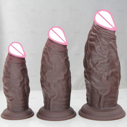 Realistic Dark Anal Dildos Thick Penis Butt Plug Soft Dildo Vaginal Masturbation Suction Cup Dick Anal Sex Toys for Women Men