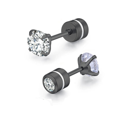 1 piece Medical Stainless Steel Crystal Zircon Ear Studs Earrings Tragus Cartilage Hypoallergenic Screws Piercing Jewelry