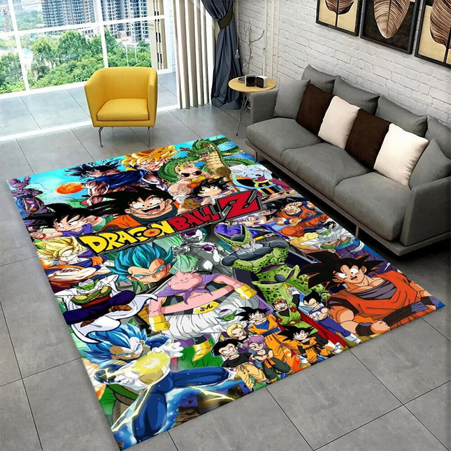 Cartoon D-Dragon Ball Anime Game Carpet Rug for Playroom Bedroom Living Room Sofa Home Decor, Kid Area Rug Non-slip Floor Mat