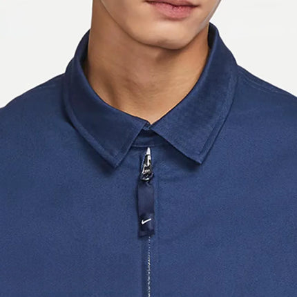Nike SB Men's Woven Twill Skate Jacket – Dark Navy, Solid-Color, Built to Last, Comfortable Layer for Daily Wear FQ0407-410