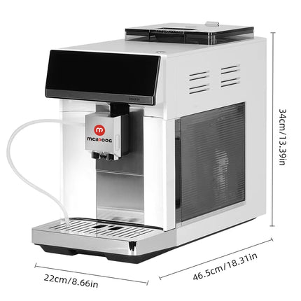 Mcilpoog M3 Automatic Espresso Coffee Machine ，Built-In Milk Frother & Tank, 7 Coffee Varieties, Touchscreen