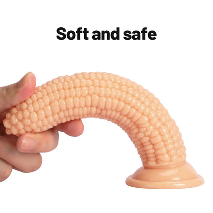 Unique Corn-shaped Dildo Grain Design with Strong Suction Cup Butt Plug Adult Sex Toy Anal Plug Erotic Male Masturbator Pleasure