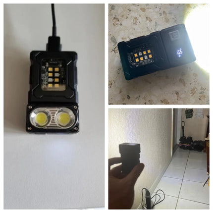 Mini USB Rechargeable LED Flashlight Portable Tail Magnet Flashlights Super Bright Camping Lantern Side COB Emergency Light