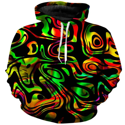Colorful 3d Graphic Hooded Sweatshirts Casual Hoodies Male Printing Pullovers Long Sleeve Sportwear Autumn New Fashion Tops