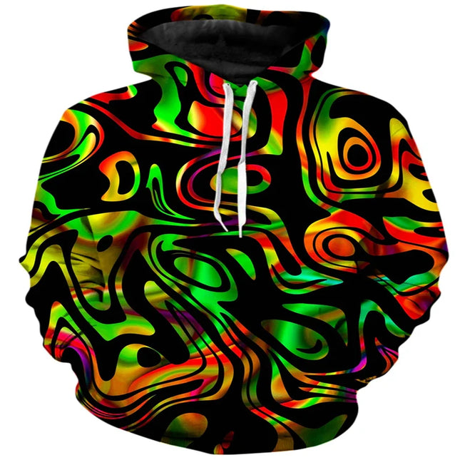 Colorful 3d Graphic Hooded Sweatshirts Casual Hoodies Male Printing Pullovers Long Sleeve Sportwear Autumn New Fashion Tops