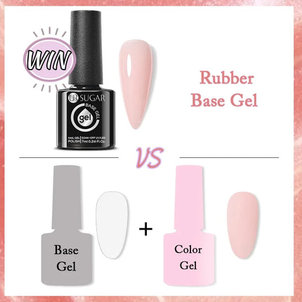UR SUGAR 7ml Pink Nude Natural Rubber Base Gel Nail Polish Semi Permanent Chrome Sequins Soak Off Construction UV Gel Varnish