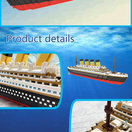KNEW BUILT Titanic 3D Plastic Model Ship Building Blocks for Adults Micro Mini Bricks Toys Kits Assemble Cruise Boat Kids Gift