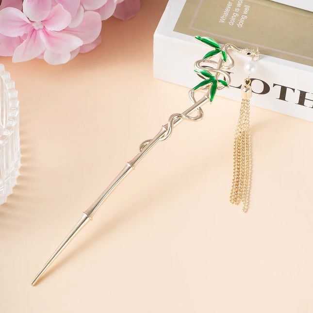 Serpentine U-Shaped Hair Stick Hairpin Snake Butterfly Tassel Hair Stick New Coiled Hair Alloy Women Jewelry Hair Accessories
