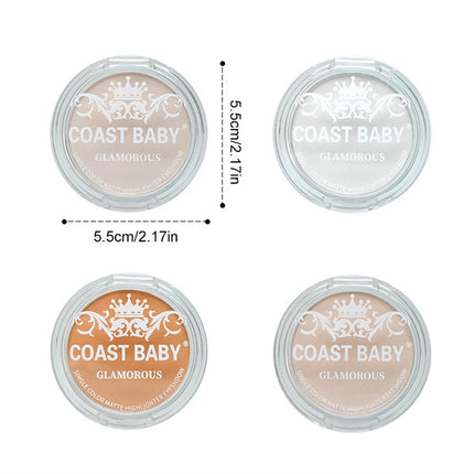 Single Matte Highlighter Palette White Beige Face Nose Brighten Contour Makeup Tea Brown Eye Shadow Lying Silkworm Rouge Powder