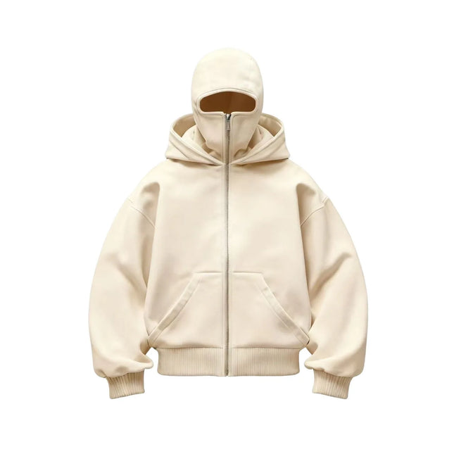 Men's and Women's Berets - Rock Style - Fall/Winter Collection - New Product - Double-Layered Hooded Sweatshirt - Zipper Jacket