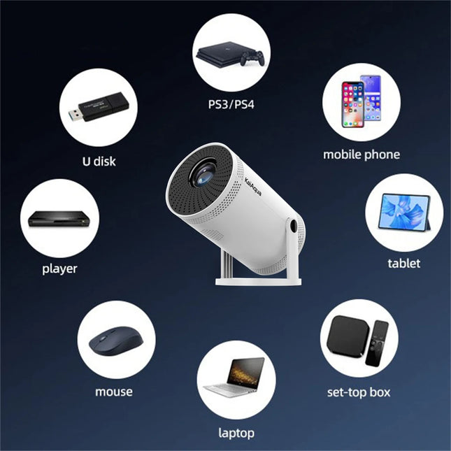 KaiAqua 260 ANSI 4K Projector Decode 1280*720P Video Audio Home Theater AutoFocus 5G Portable Outdoor Projectors Beamer